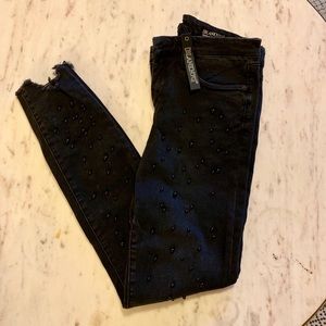 NWT Blank NYC Embellished Destroyed Crop Jeans
